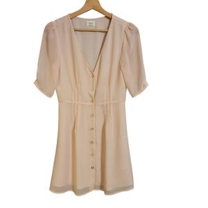 Wilfred Aritzia Freya Button Front Dress In Rose Quartz